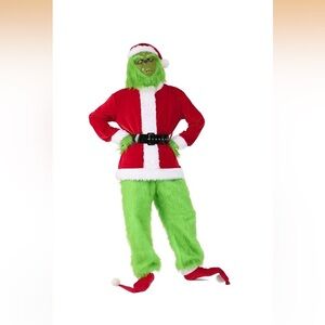 Grinch Costume Adult Santa Clause grinch Costume with Mask size XL